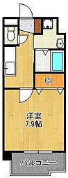 ギャラン菅原 1Kの間取図画像