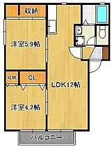 レディ・バグA  ｜ 福岡県北九州市八幡西区上上津役5丁目（賃貸アパート2LDK・2階・50.66㎡） その2