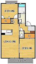 セヴェル中の原  ｜ 福岡県北九州市八幡西区中の原3丁目（賃貸アパート2LDK・2階・54.66㎡） その2