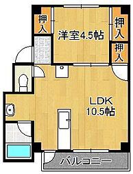 レナトゥス上上津役1 1LDKの間取図画像