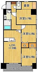 アンレーヴ 3LDKの間取図画像