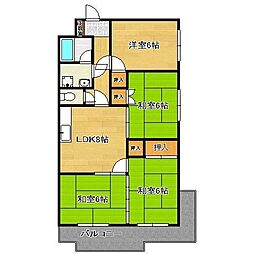 ピボット加来ビル 4SLDKの間取図画像