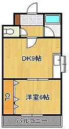 ジョイフル引野A棟 1DKの間取図画像