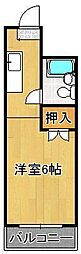 ピアチューレ園 ワンルームの間取図画像