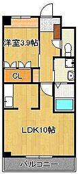 ラルーチェサンリッチ 1LDKの間取図画像
