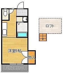 シティベール引野2 ワンルームの間取図画像