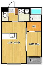 BRAVEBASE香月中央 1LDKの間取図画像