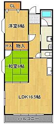 アイサム引野 2LDKの間取図画像