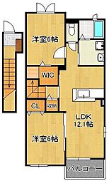 ロワンテール4 2LDKの間取図画像