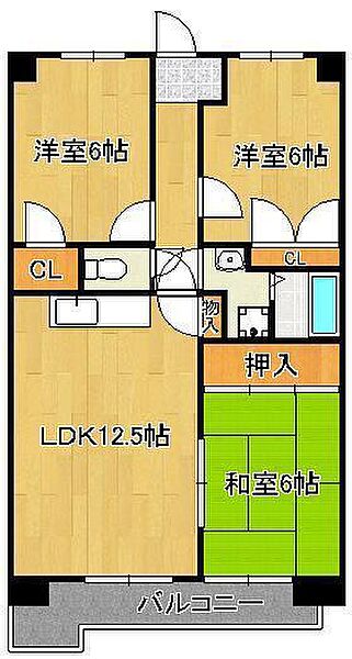 フレンドリーハウス ｜福岡県直方市大字山部(賃貸マンション3LDK・3階・68.49㎡)の写真 その2