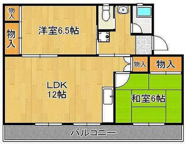 ヴィラナリー中間II 4号棟 ｜福岡県中間市大字上底井野(賃貸マンション2LDK・4階・51.34㎡)の写真 その2