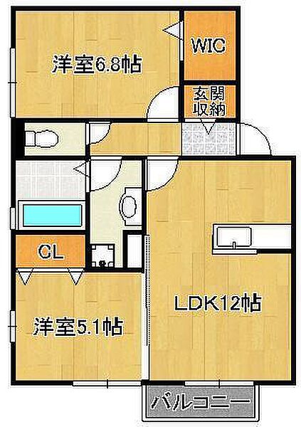 レスポワールI ｜福岡県遠賀郡岡垣町野間南(賃貸アパート2LDK・2階・57.93㎡)の写真 その1