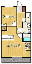 ルミナス・ヨシダA 1LDKの間取図画像