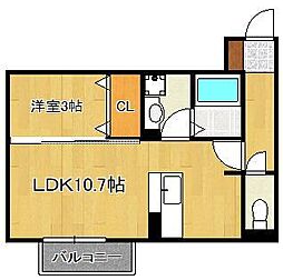 プレステージ3 1LDKの間取図画像