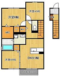 サンセールはぶ 3DKの間取図画像