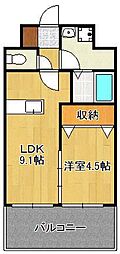 レジェンド直方壱番館 1LDKの間取図画像