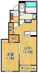 グリーンフォレスト 1LDKの間取図画像