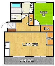 コーポなかむら 1LDKの間取図画像