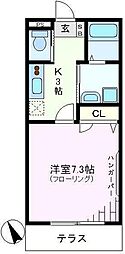 パティオ高円寺B 1Kの間取図画像