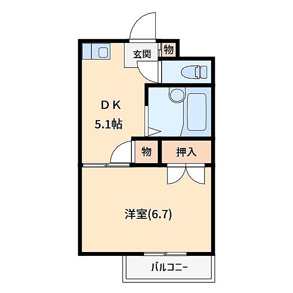 コンフォール大牧 206｜埼玉県さいたま市緑区東浦和３丁目(賃貸アパート1DK・2階・25.00㎡)の写真 その2