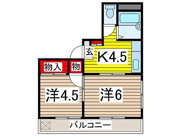 岩田ハイツ 201｜埼玉県川口市大字安行領根岸(賃貸マンション2K・2階・31.88㎡)の写真 その2