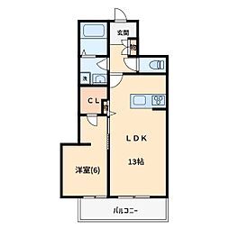 Ricott URAWA 1LDKの間取図画像