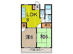 エクセレント前川 2DKの間取図画像