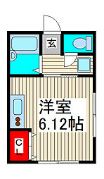 モダンフレンチ西川口 ワンルームの間取図画像