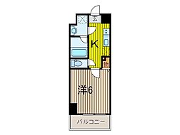 ラフィスタ芝新町 1Kの間取図画像