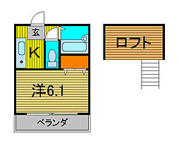 ウエストハイム西川口 1Kの間取図画像