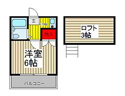 レオパレス武蔵浦和第7 1Kの間取図画像