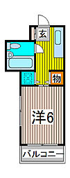 K・N・CITY 1Kの間取図画像