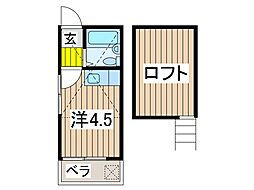 アレックス・桜 ワンルームの間取図画像