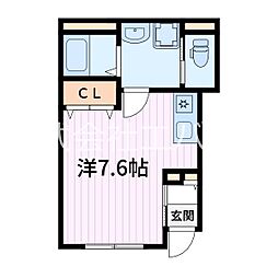 蕨市中央2丁目アパート ワンルームの間取図画像