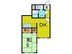 フロントピア蕨 1DKの間取図画像