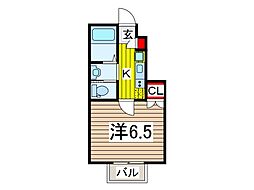キャメル川口西青木 1Kの間取図画像