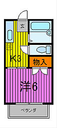 パークサイドシャトレWS-B 1Kの間取図画像