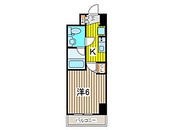 グランヴァンプレミアムイースト川口 1Kの間取図画像