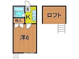 フリーダム1 1Kの間取図画像