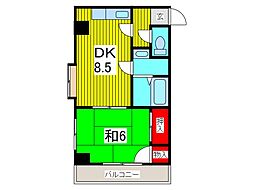 ブラッケンハウス 1DKの間取図画像