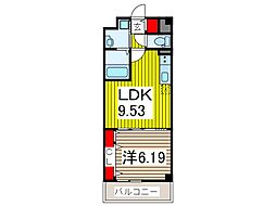エスポア戸田公園 1LDKの間取図画像