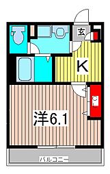 リブリ・塚越 1Kの間取図画像