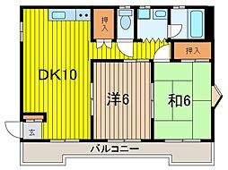 SKマンション12 2DKの間取図画像