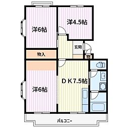 須賀第10マンション 2LDKの間取図画像