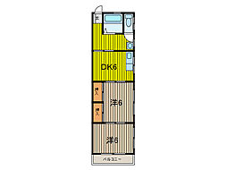 メゾンハイツ市川 2DKの間取図画像