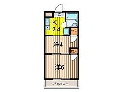 戸田宝マンション 2Kの間取図画像