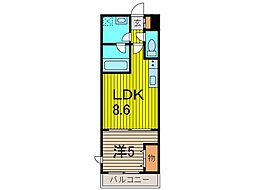 パルナシウス 1LDKの間取図画像