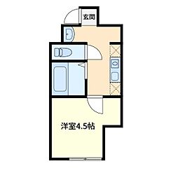 蕨市南町1丁目アパート 1Kの間取図画像