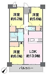 ライオンズマンション川口グリーンセンター 3LDKの間取図画像