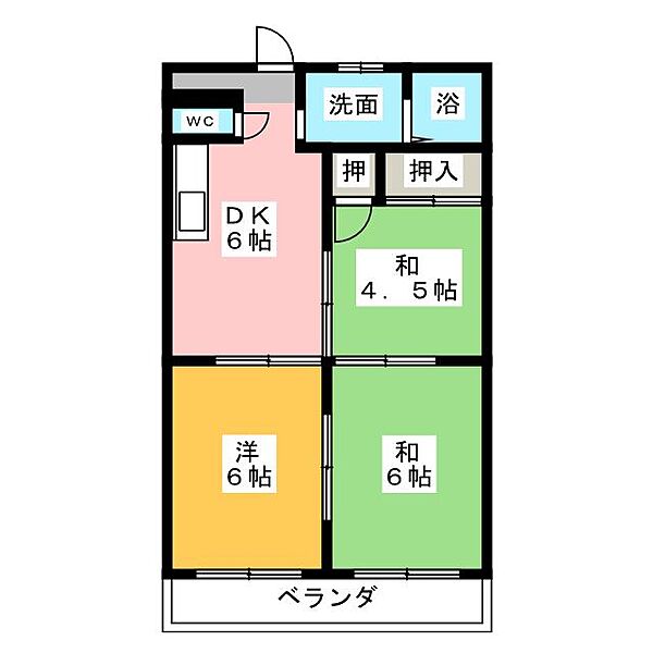 カーサ南山 ｜愛知県江南市赤童子町南山(賃貸マンション3DK・2階・46.96㎡)の写真 その2